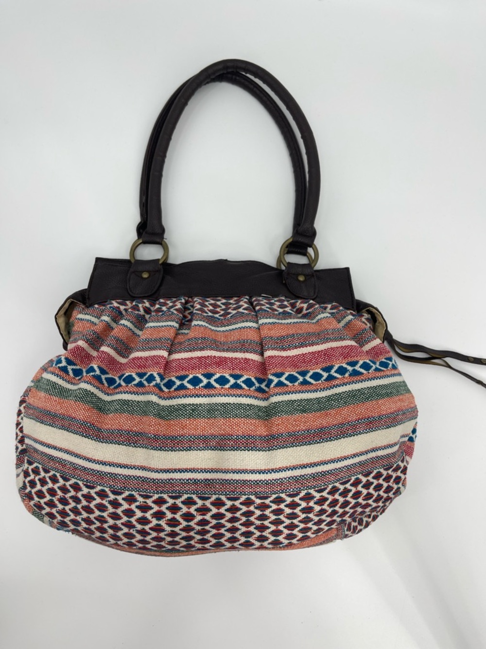 Roxy Boho Woven Shoulder Bag Eclectic Y2K Hobo Slouchy Effortless Southwestern - Picture 4 of 12